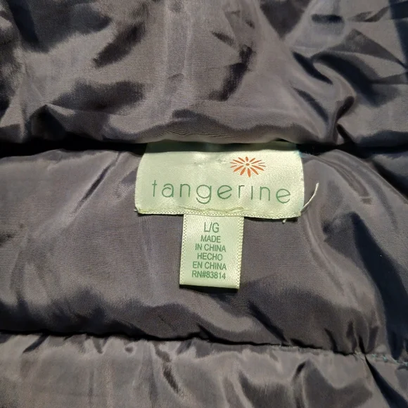 Tangerine Hooded Zip Puffer Vest - Picture 4 of 6